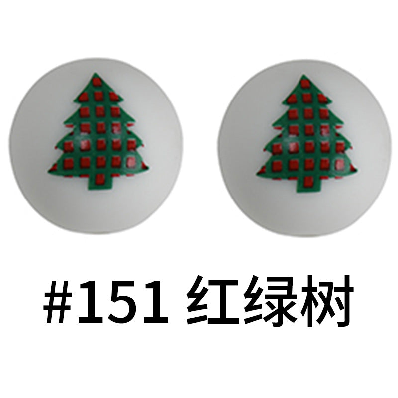 Wholesale 50pcs 16mm Print Silicone Beads Colorful Silicone Water Transfer Beads